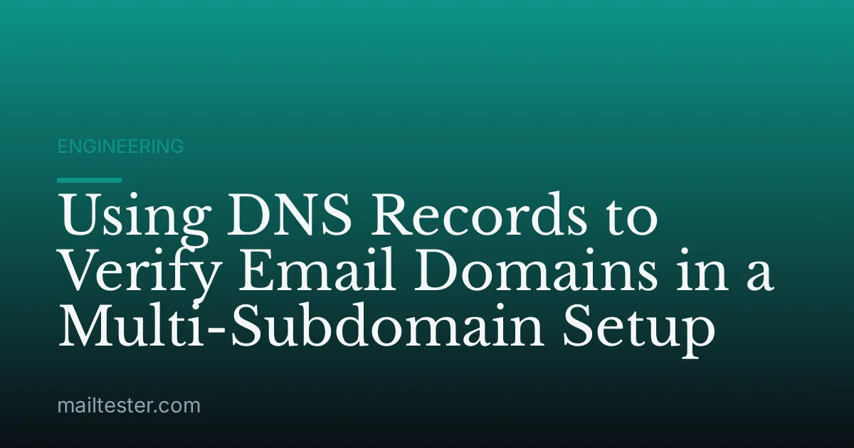 Using DNS Records to Verify Email Domains in a Multi-Subdomain Setup