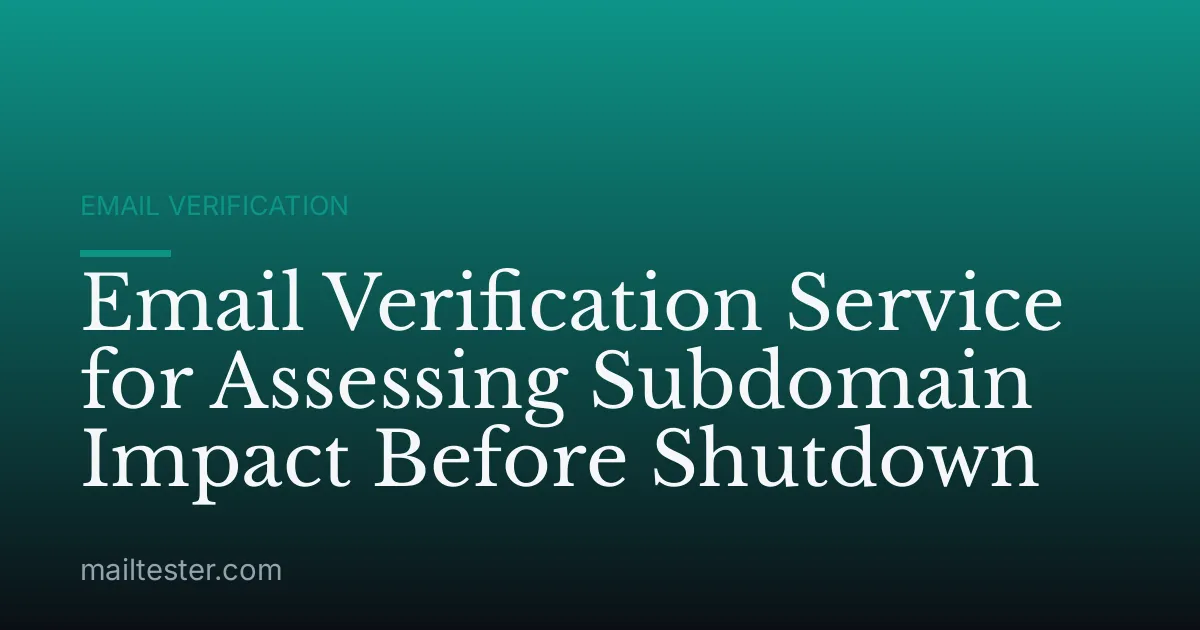 Email Verification Service for Assessing Subdomain Impact Before Shutdown