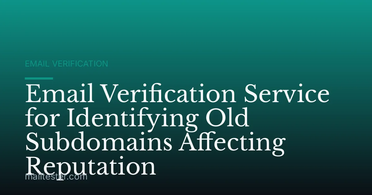 Email Verification Service for Identifying Old Subdomains Affecting Reputation