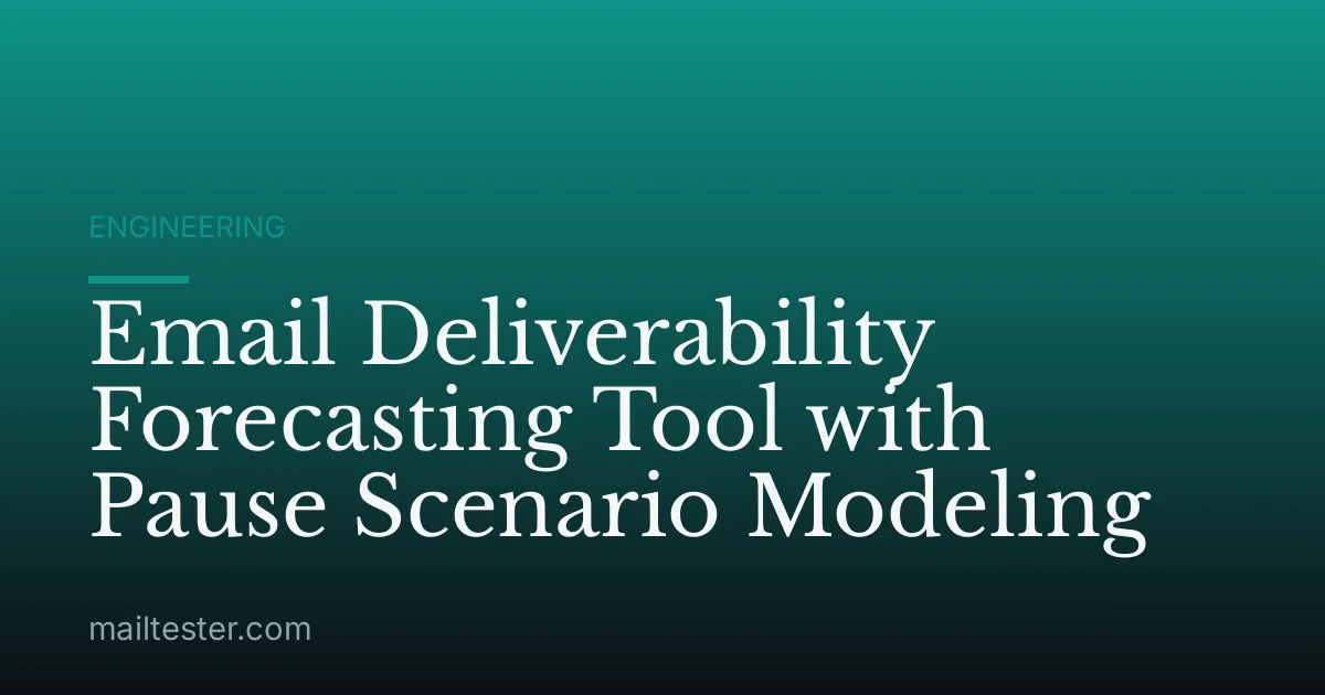 Email Deliverability Forecasting Tool with Pause Scenario Modeling