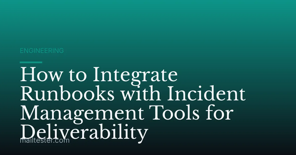 How to Integrate Runbooks with Incident Management Tools for Deliverability