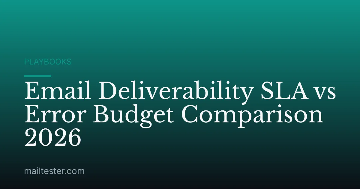 Email Deliverability SLA vs Error Budget Comparison 2026