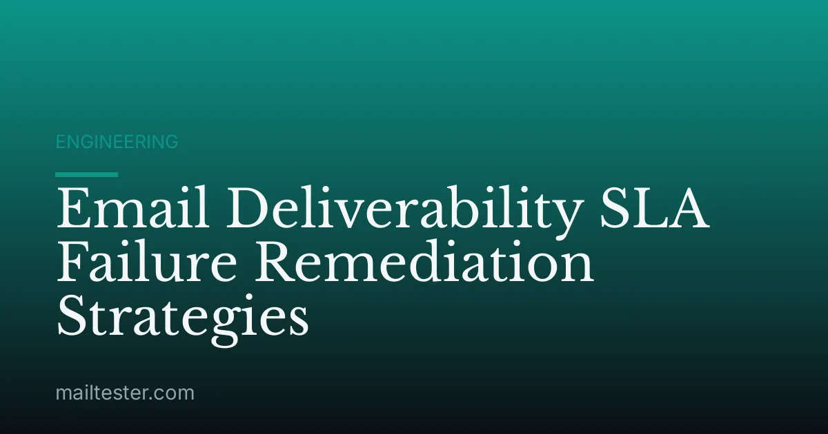 Email Deliverability SLA Failure Remediation Strategies