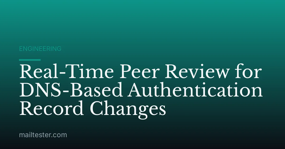 Real-Time Peer Review for DNS-Based Authentication Record Changes