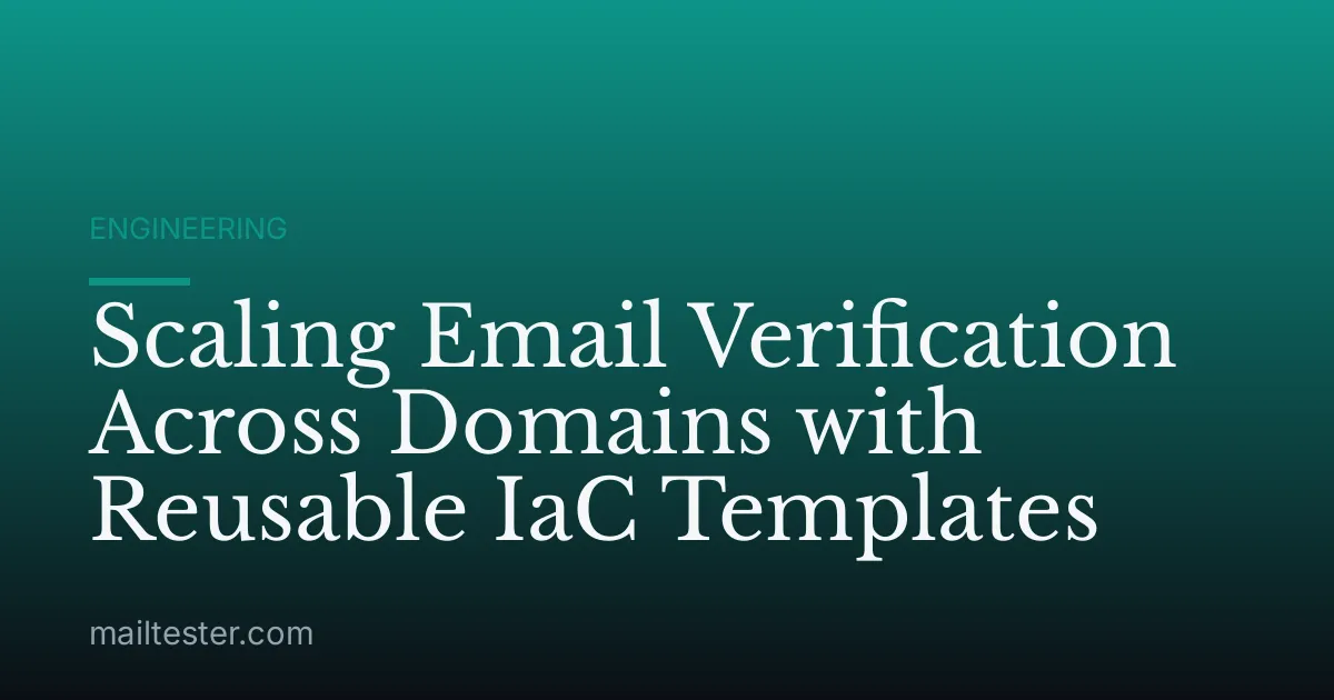 Scaling Email Verification Across Domains with Reusable IaC Templates