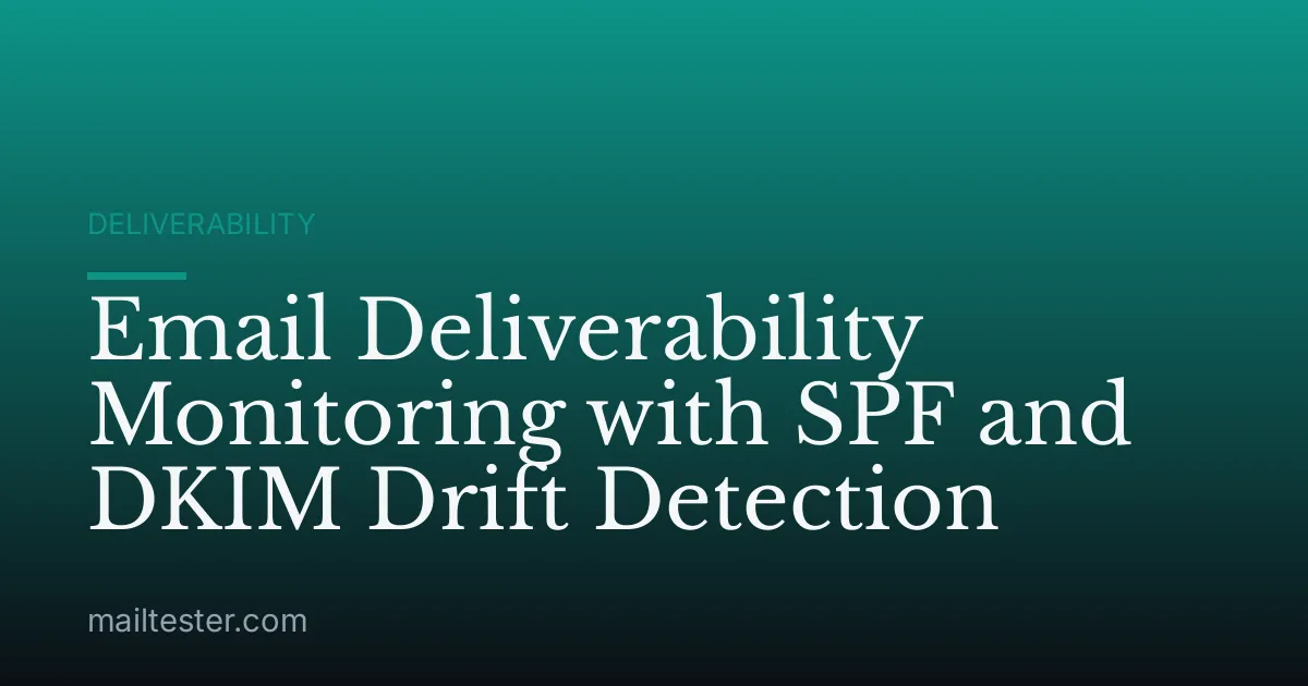 Email Deliverability Monitoring with SPF and DKIM Drift Detection