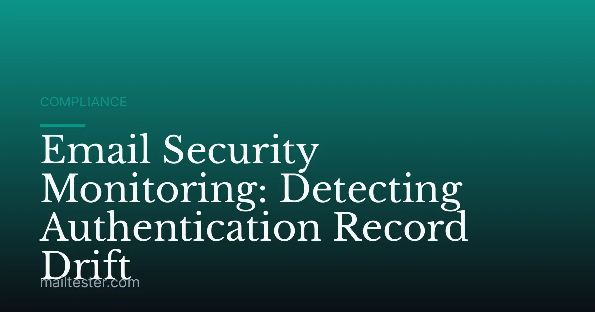 Email Security Monitoring: Detecting Authentication Record Drift