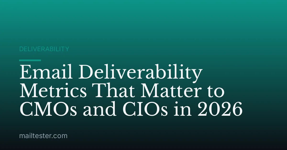 Email Deliverability Metrics That Matter to CMOs and CIOs in 2026