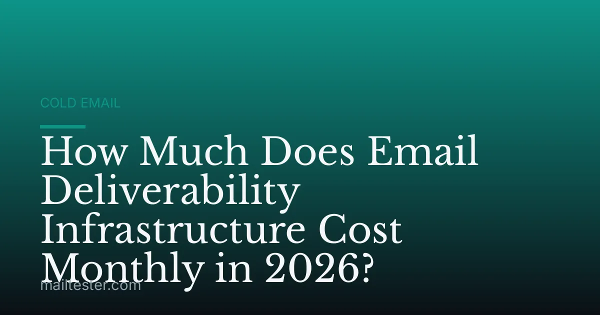 How Much Does Email Deliverability Infrastructure Cost Monthly in 2026?