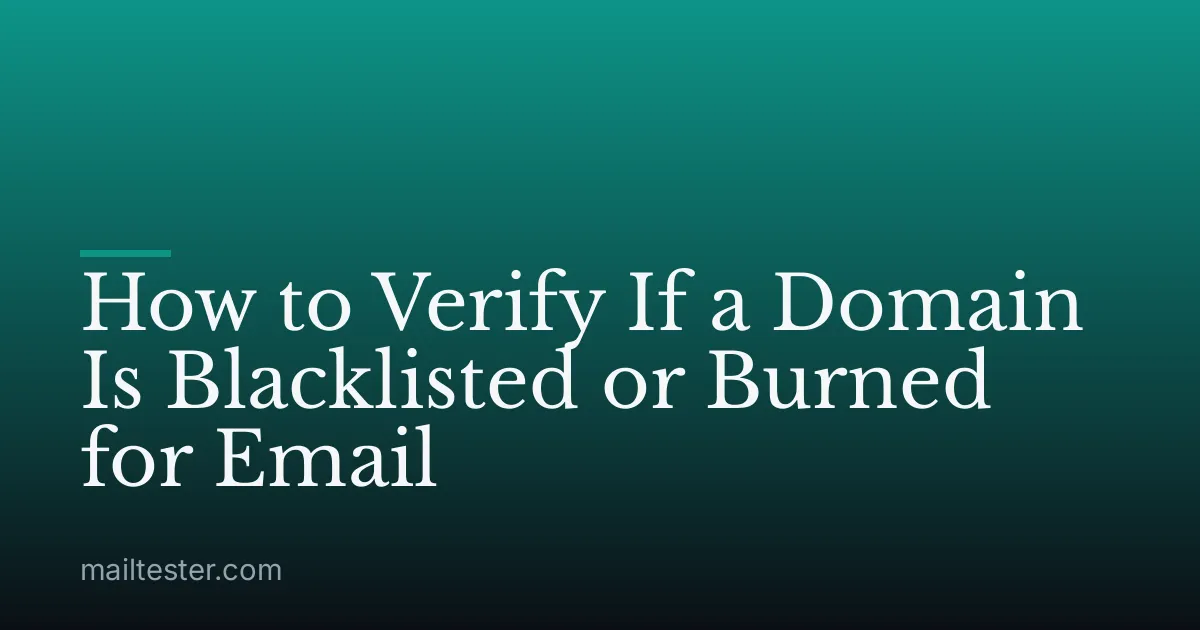 How to Verify If a Domain Is Blacklisted or Burned for Email