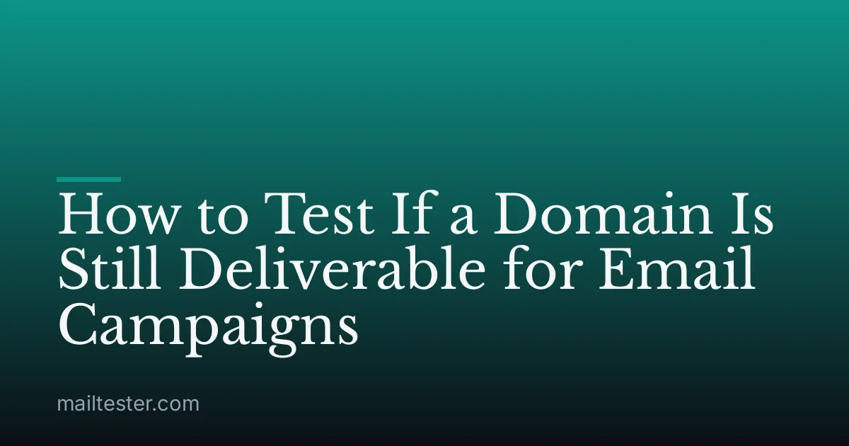 How to Test If a Domain Is Still Deliverable for Email Campaigns