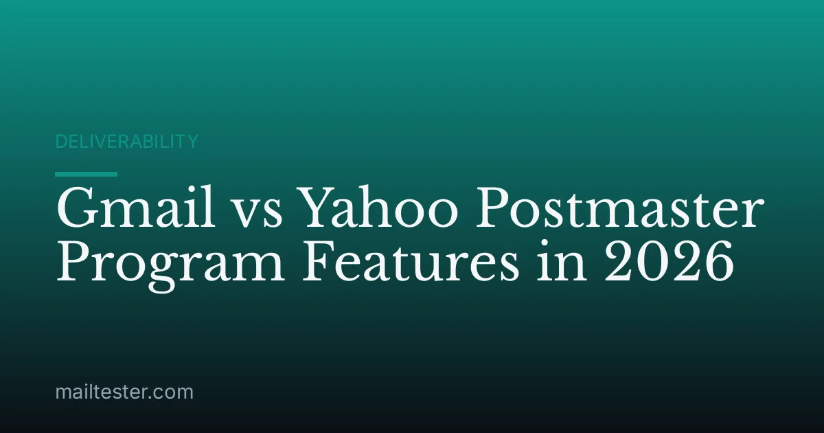 Gmail vs Yahoo Postmaster Program Features in 2026