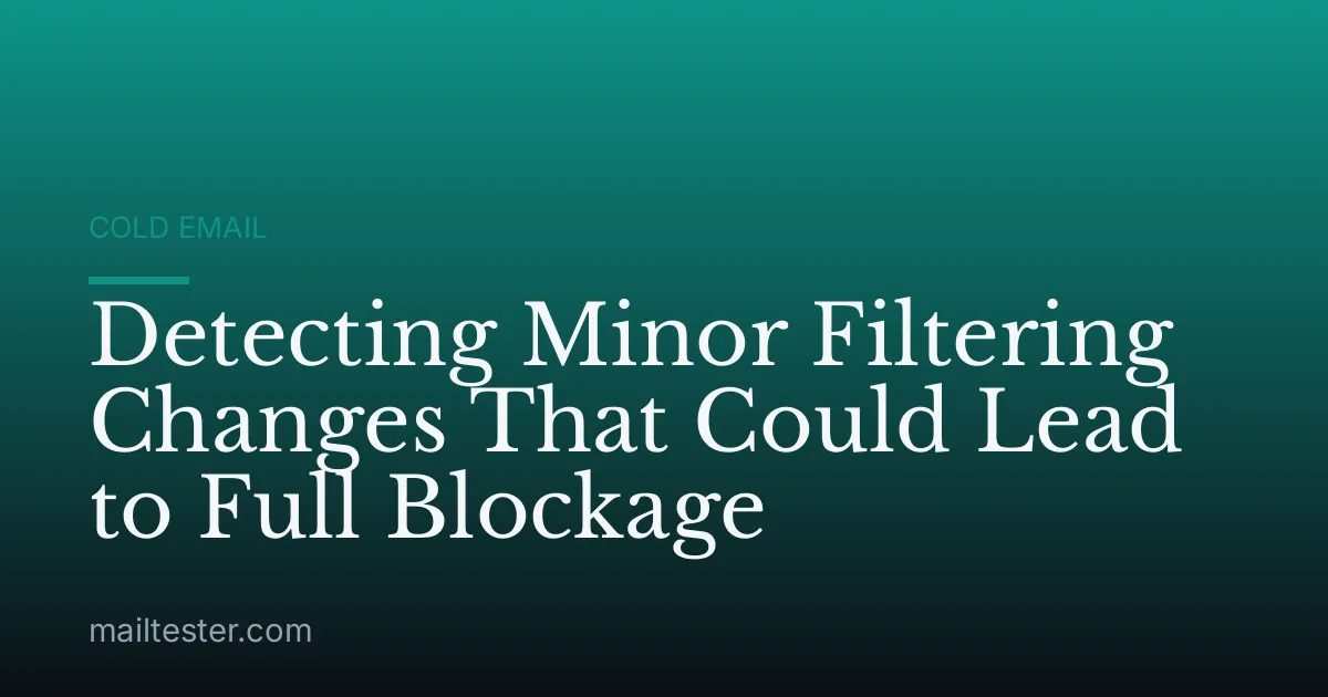 Detecting Minor Filtering Changes That Could Lead to Full Blockage