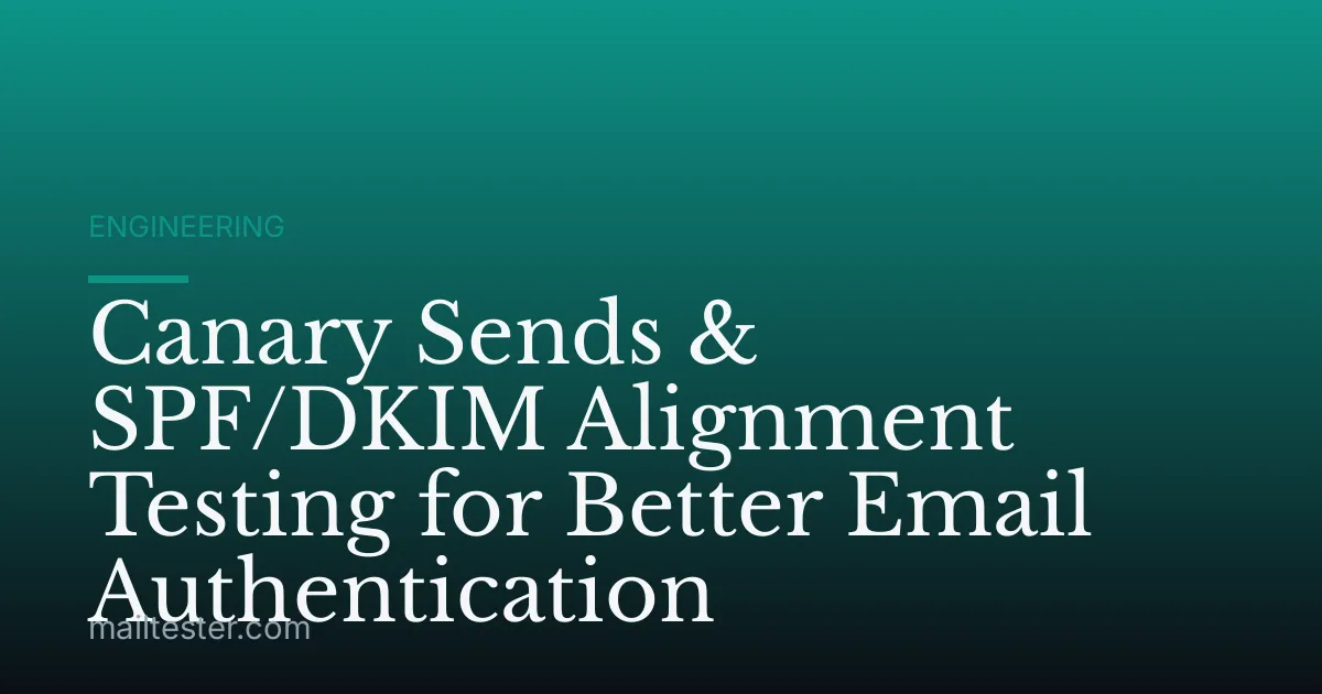 Canary Sends & SPF/DKIM Alignment Testing for Better Email Authentication