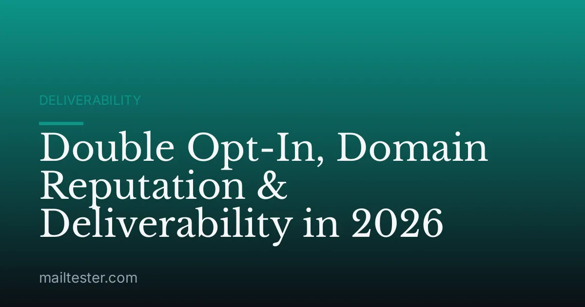 Double Opt-In, Domain Reputation & Deliverability in 2026