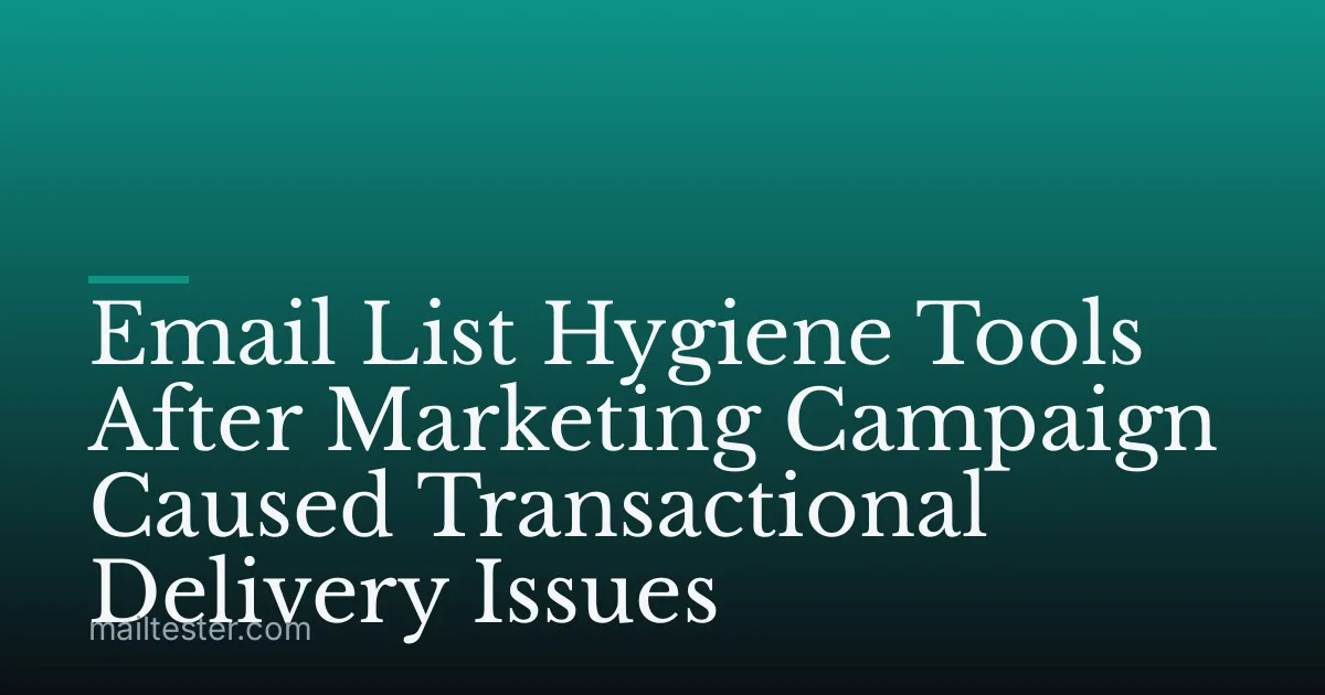 Email List Hygiene Tools After Marketing Campaign Caused Transactional Delivery Issues