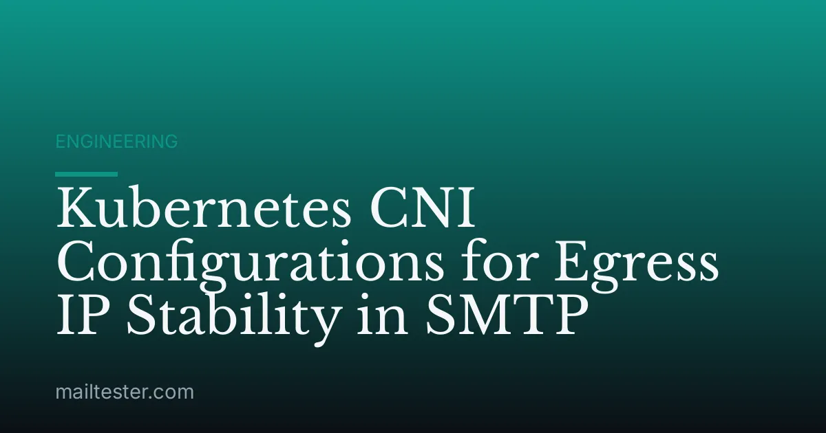 Kubernetes CNI Configurations for Egress IP Stability in SMTP