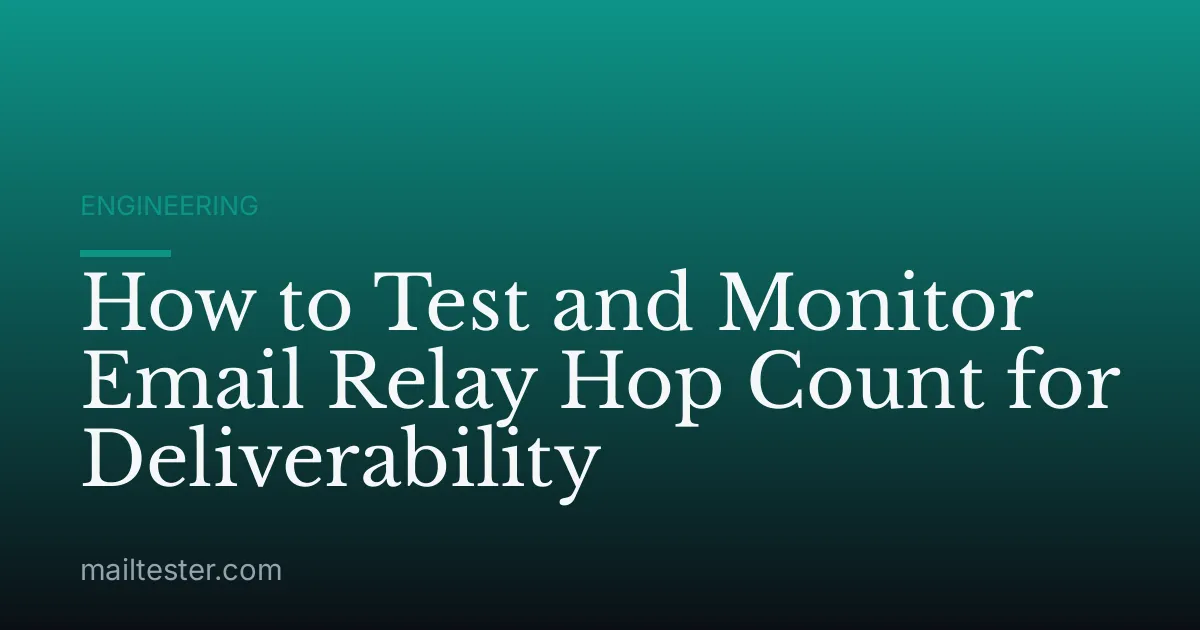 How to Test and Monitor Email Relay Hop Count for Deliverability