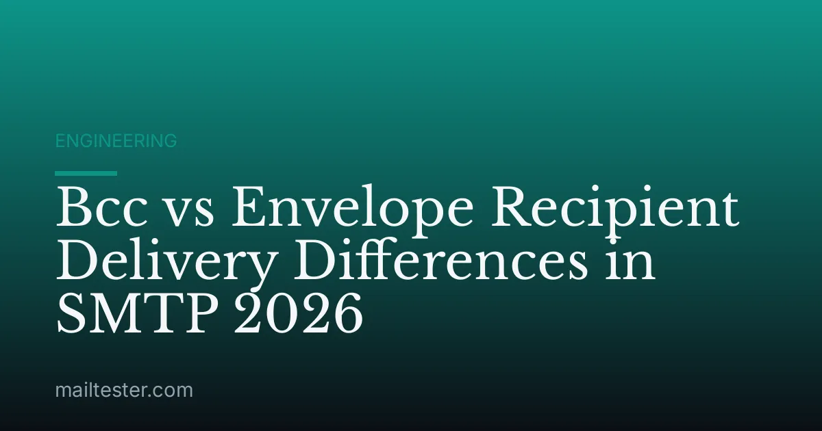 Bcc vs Envelope Recipient Delivery Differences in SMTP 2026