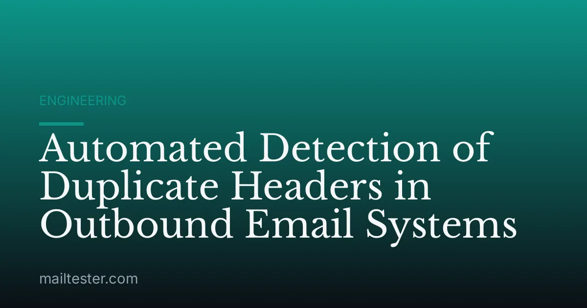 Automated Detection of Duplicate Headers in Outbound Email Systems