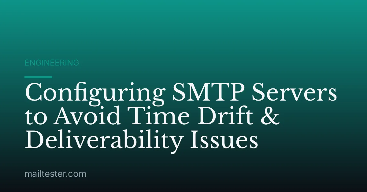 Configuring SMTP Servers to Avoid Time Drift & Deliverability Issues