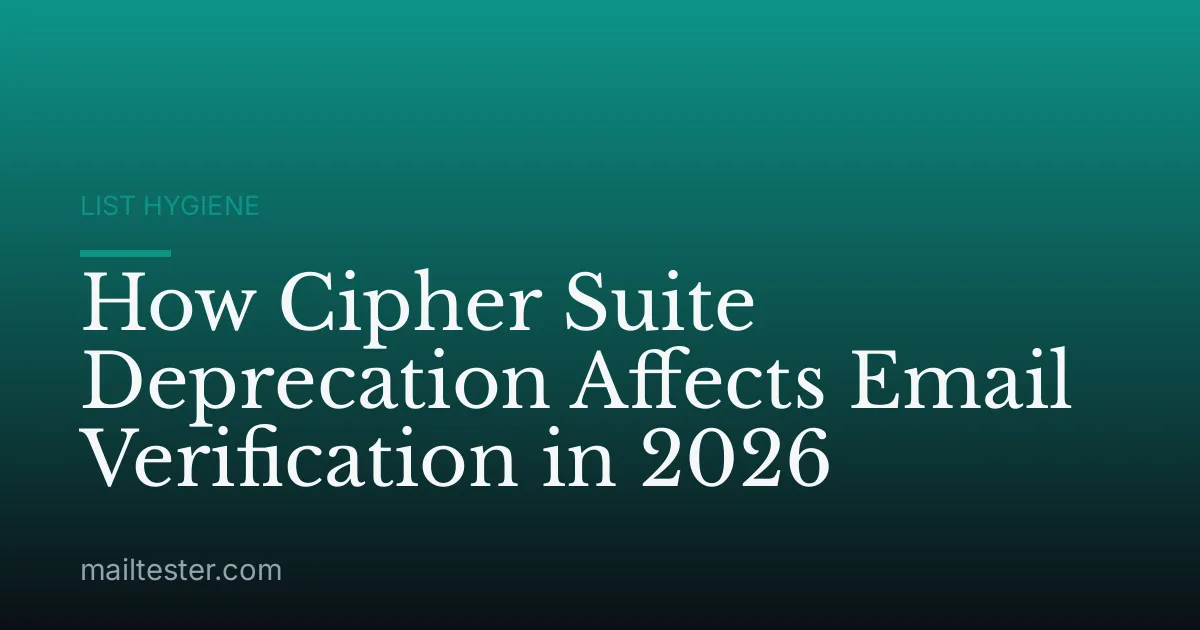 How Cipher Suite Deprecation Affects Email Verification in 2026