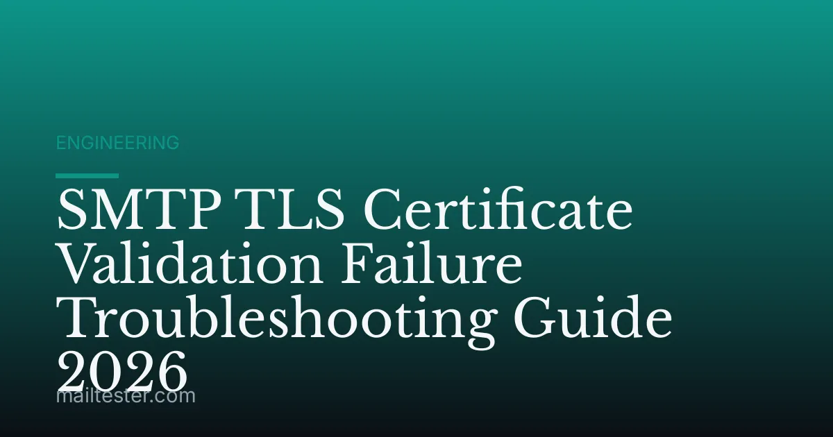 SMTP TLS Certificate Validation Failure Troubleshooting Guide 2026