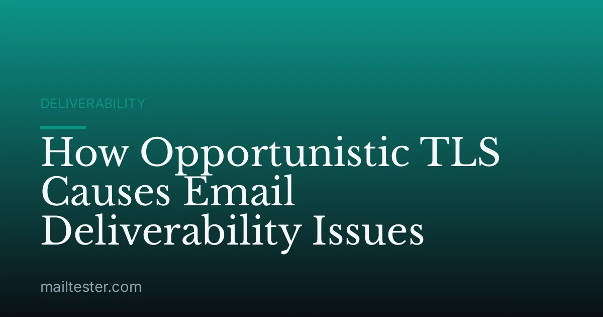How Opportunistic TLS Causes Email Deliverability Issues