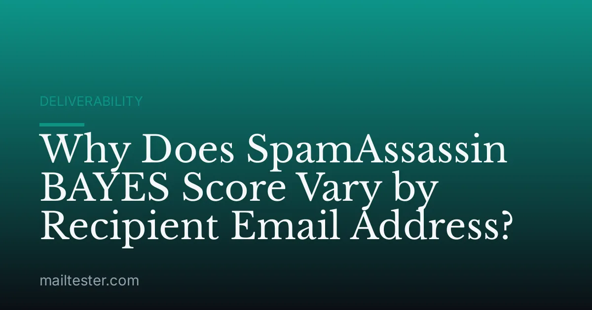 Why Does SpamAssassin BAYES Score Vary by Recipient Email Address?
