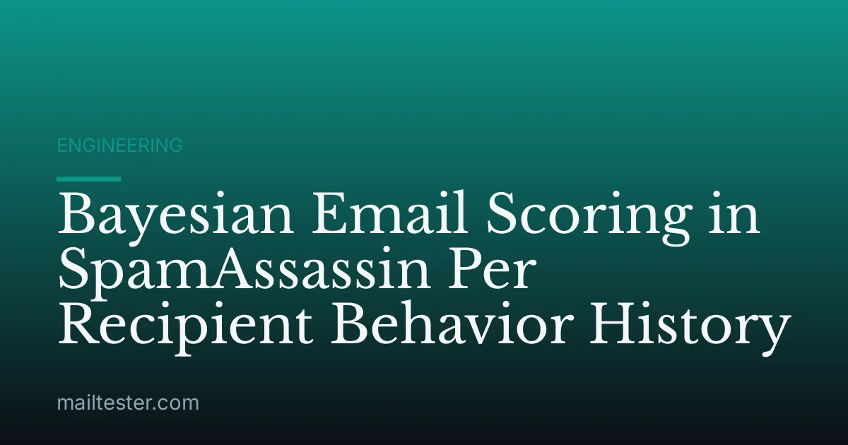 Bayesian Email Scoring in SpamAssassin Per Recipient Behavior History