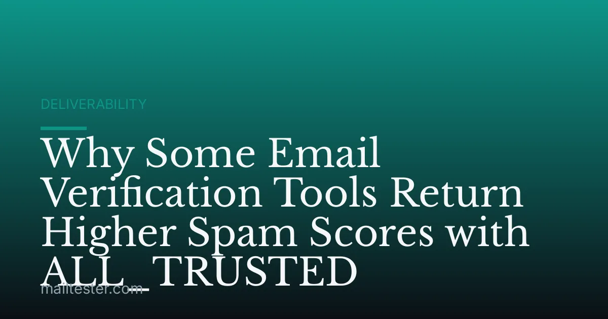 Why Some Email Verification Tools Return Higher Spam Scores with ALL_TRUSTED