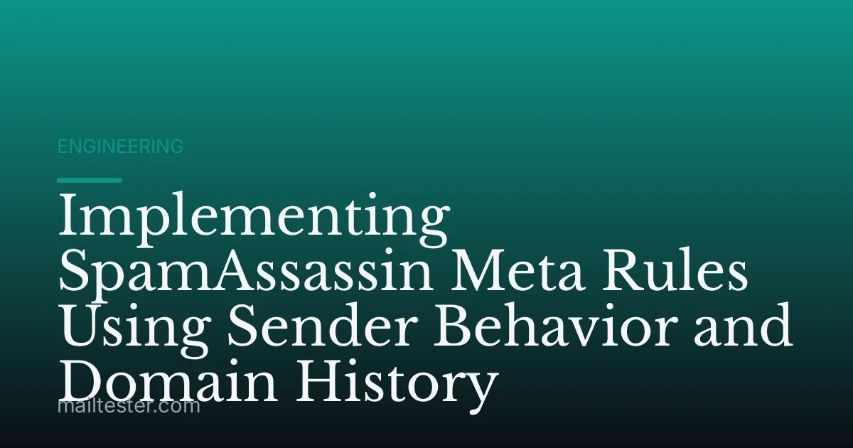 Implementing SpamAssassin Meta Rules Using Sender Behavior and Domain History