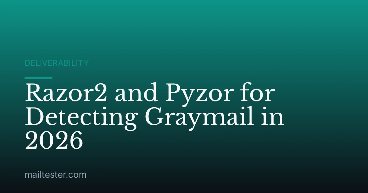 Razor2 and Pyzor for Detecting Graymail in 2026