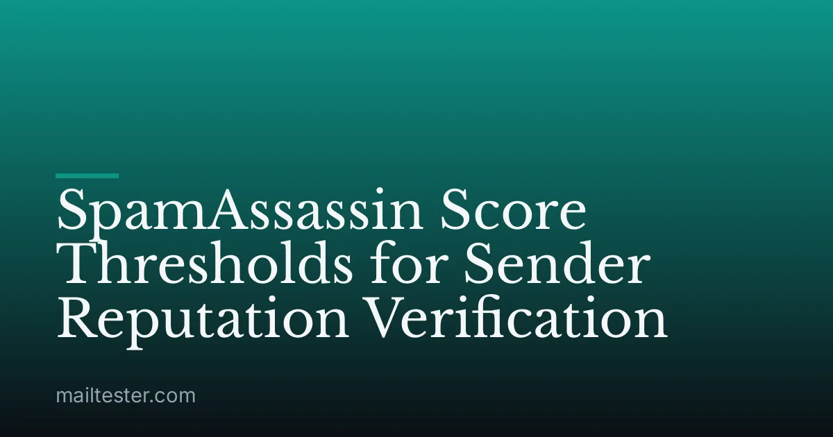 SpamAssassin Score Thresholds for Sender Reputation Verification