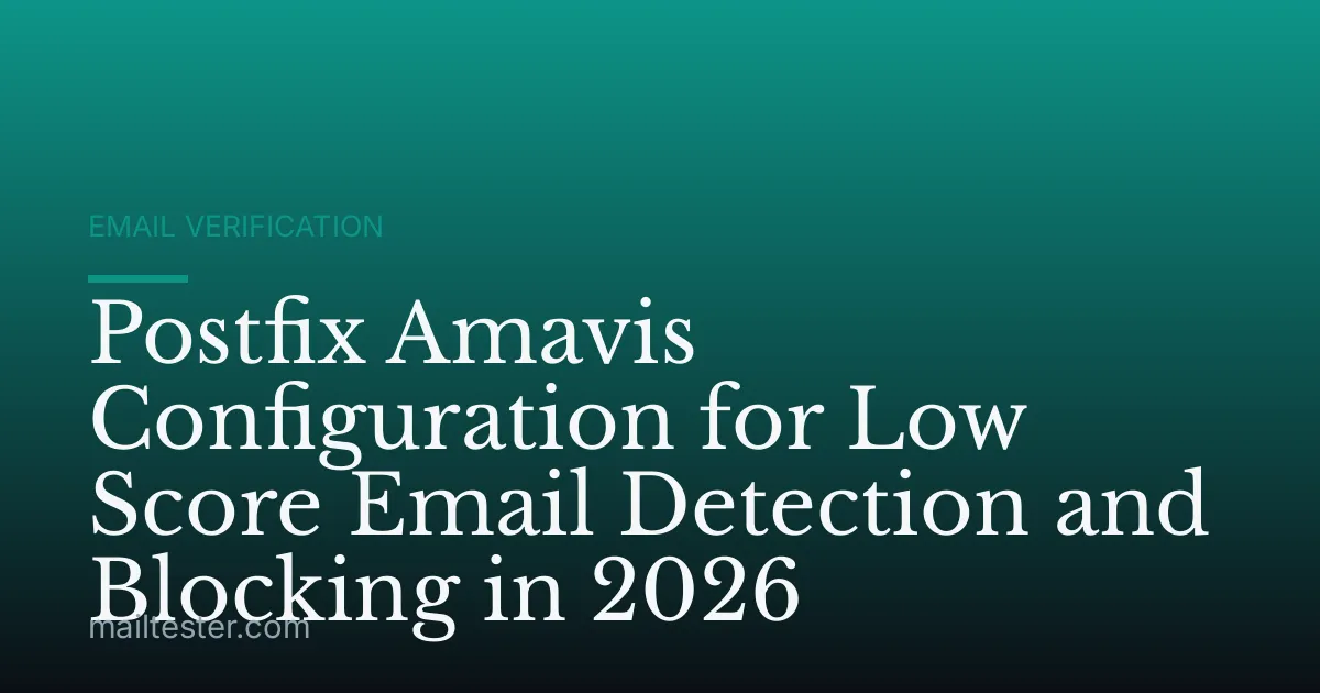 Postfix Amavis Configuration for Low Score Email Detection and Blocking in 2026