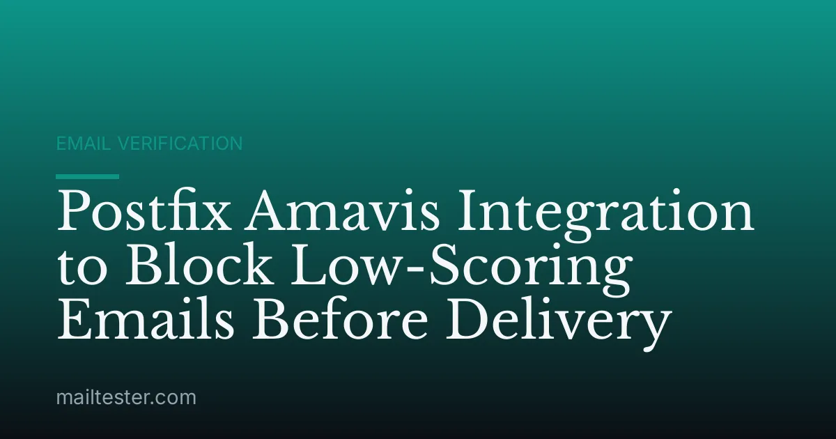 Postfix Amavis Integration to Block Low-Scoring Emails Before Delivery