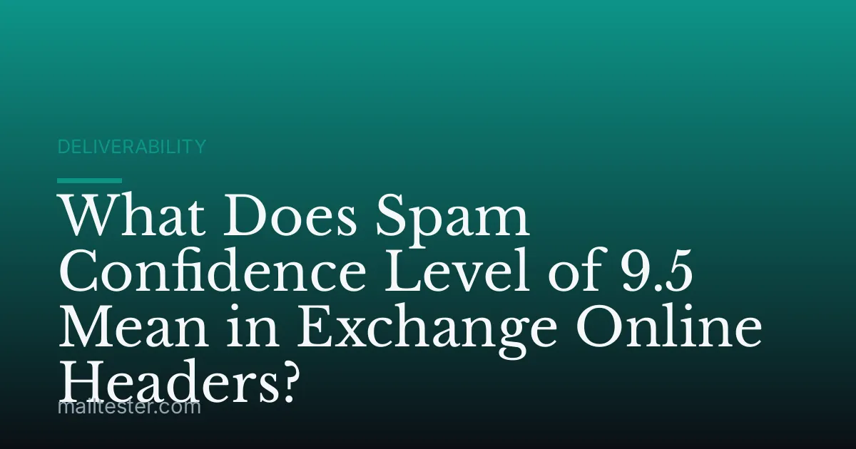 What Does Spam Confidence Level of 9.5 Mean in Exchange Online Headers?