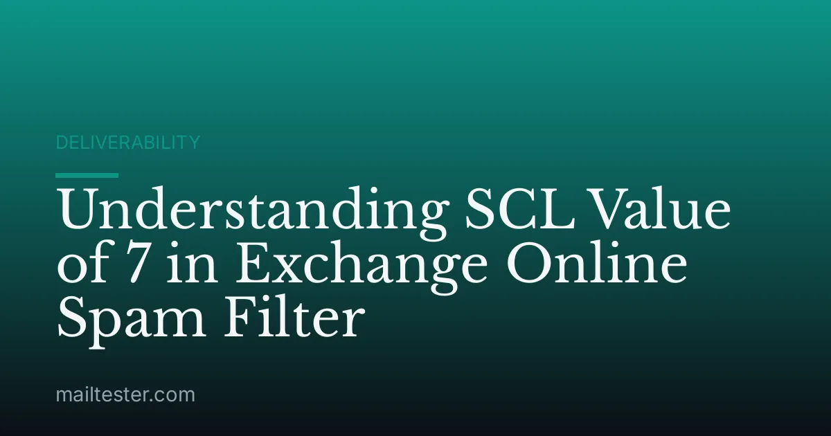 Understanding SCL Value of 7 in Exchange Online Spam Filter