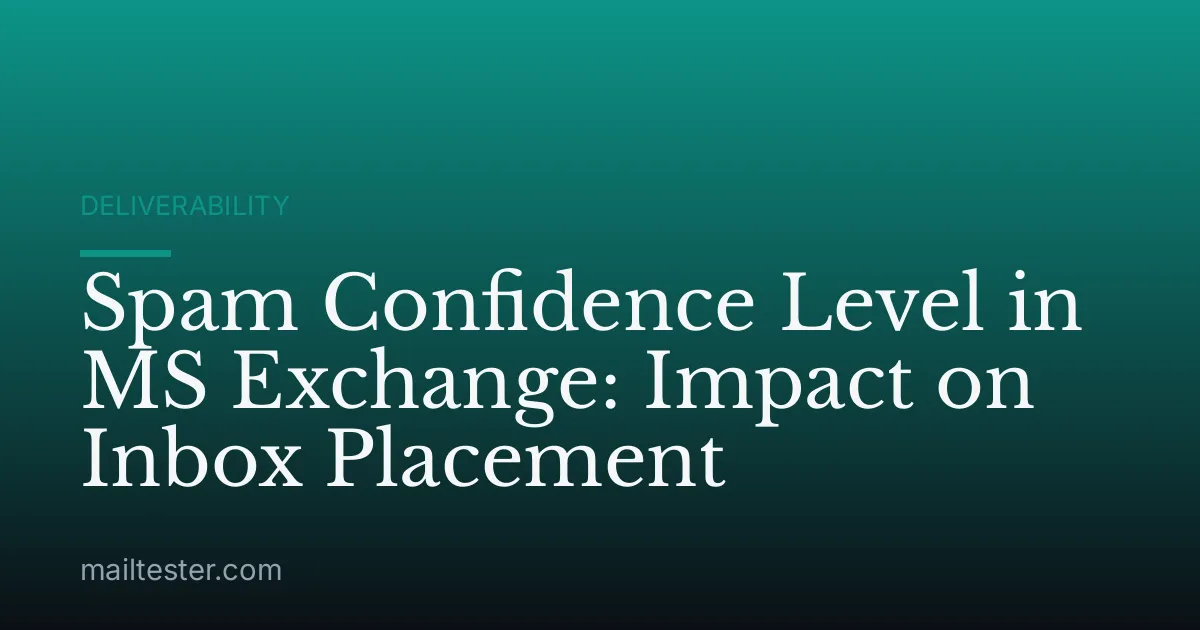 Spam Confidence Level in MS Exchange: Impact on Inbox Placement