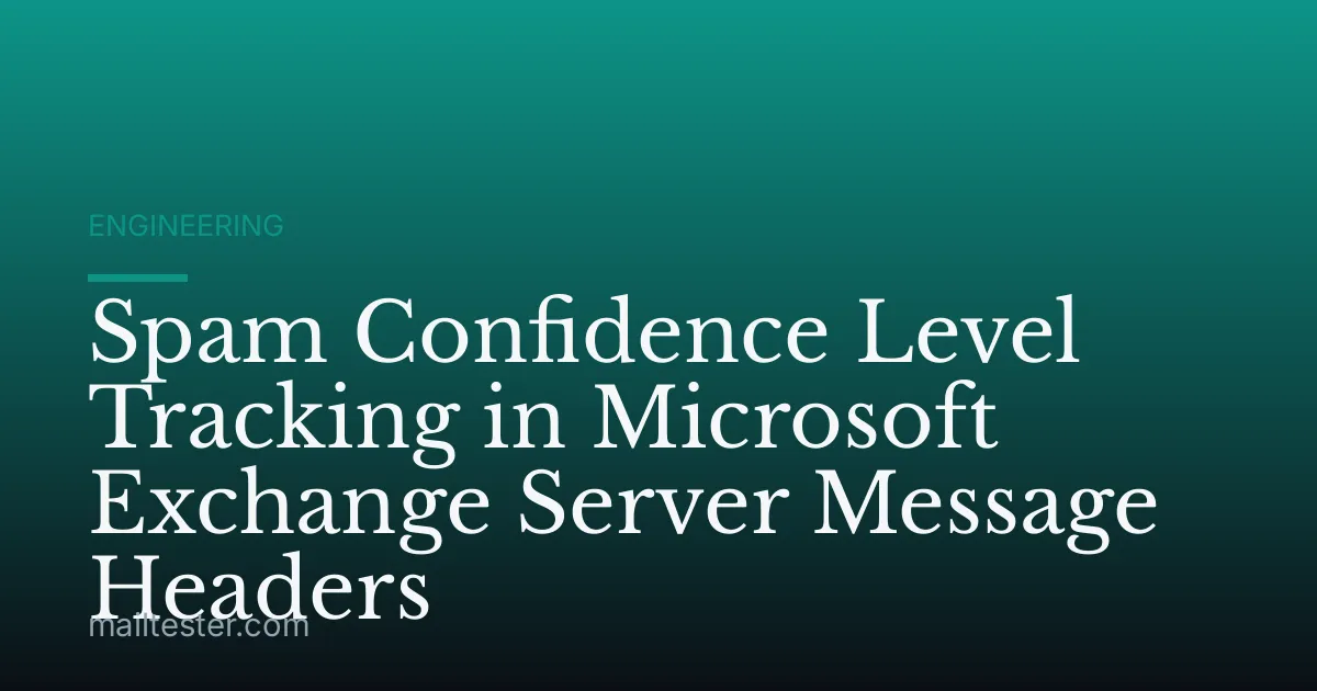 Spam Confidence Level Tracking in Microsoft Exchange Server Message Headers