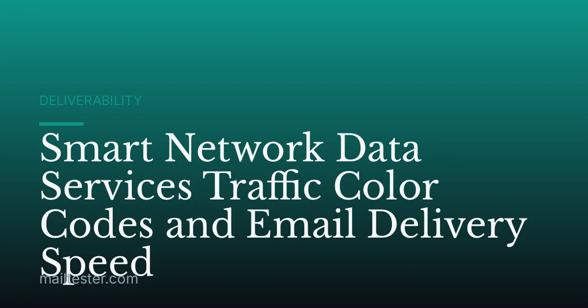 Smart Network Data Services Traffic Color Codes and Email Delivery Speed