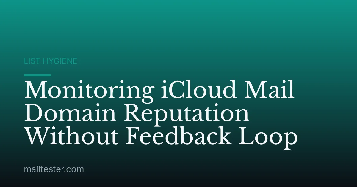 Monitoring iCloud Mail Domain Reputation Without Feedback Loop