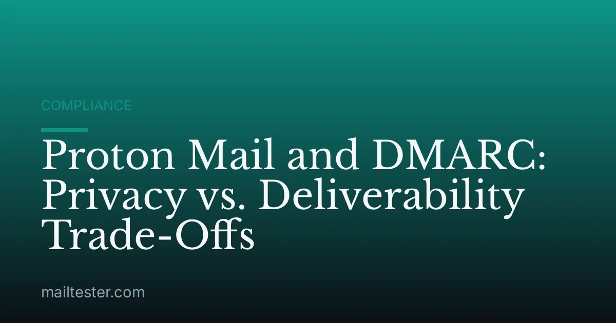 Proton Mail and DMARC: Privacy vs. Deliverability Trade-Offs