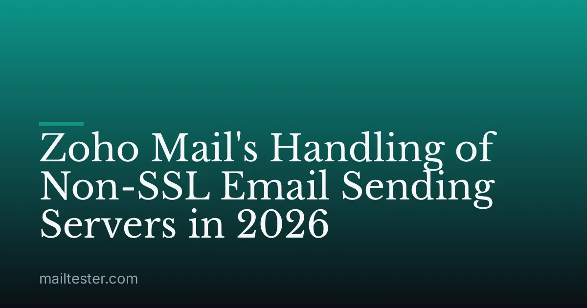 Zoho Mail's Handling of Non-SSL Email Sending Servers in 2026