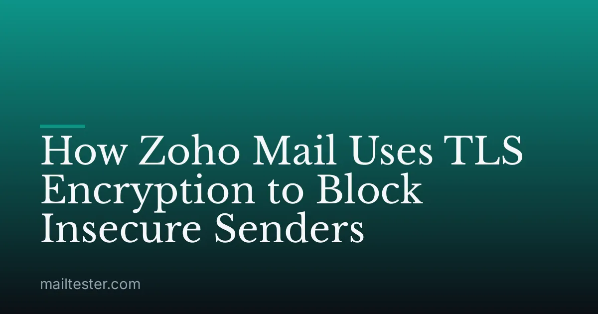 How Zoho Mail Uses TLS Encryption to Block Insecure Senders