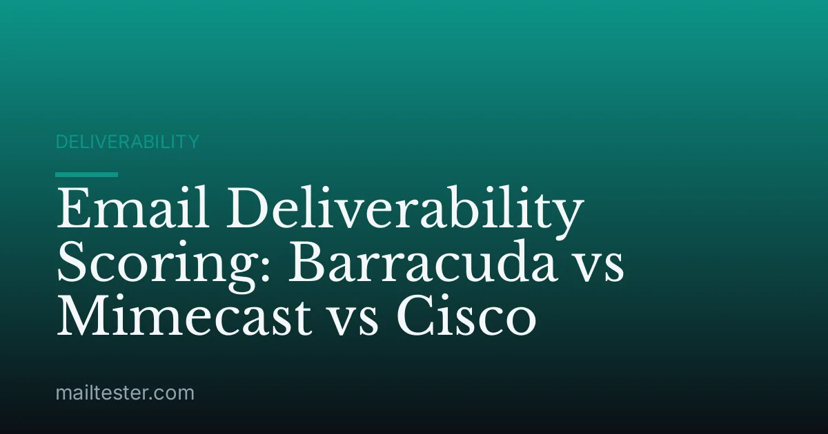 Email Deliverability Scoring: Barracuda vs Mimecast vs Cisco