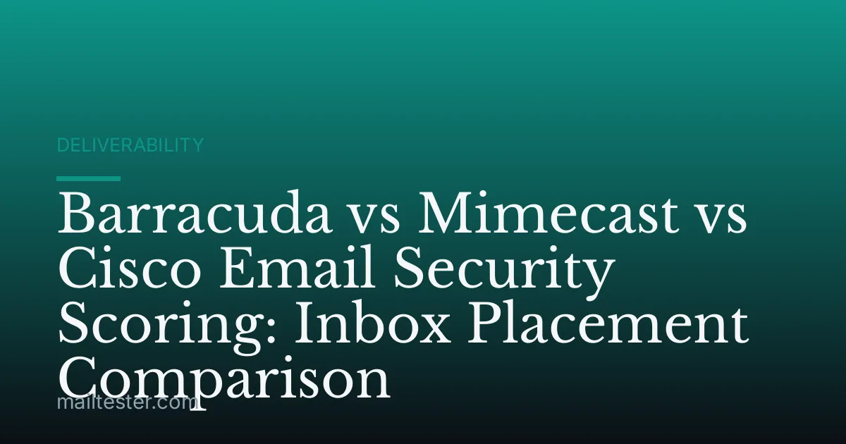 Barracuda vs Mimecast vs Cisco Email Security Scoring: Inbox Placement Comparison