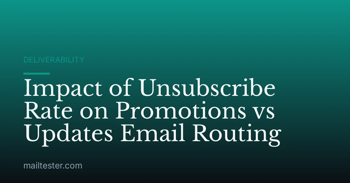 Impact of Unsubscribe Rate on Promotions vs Updates Email Routing