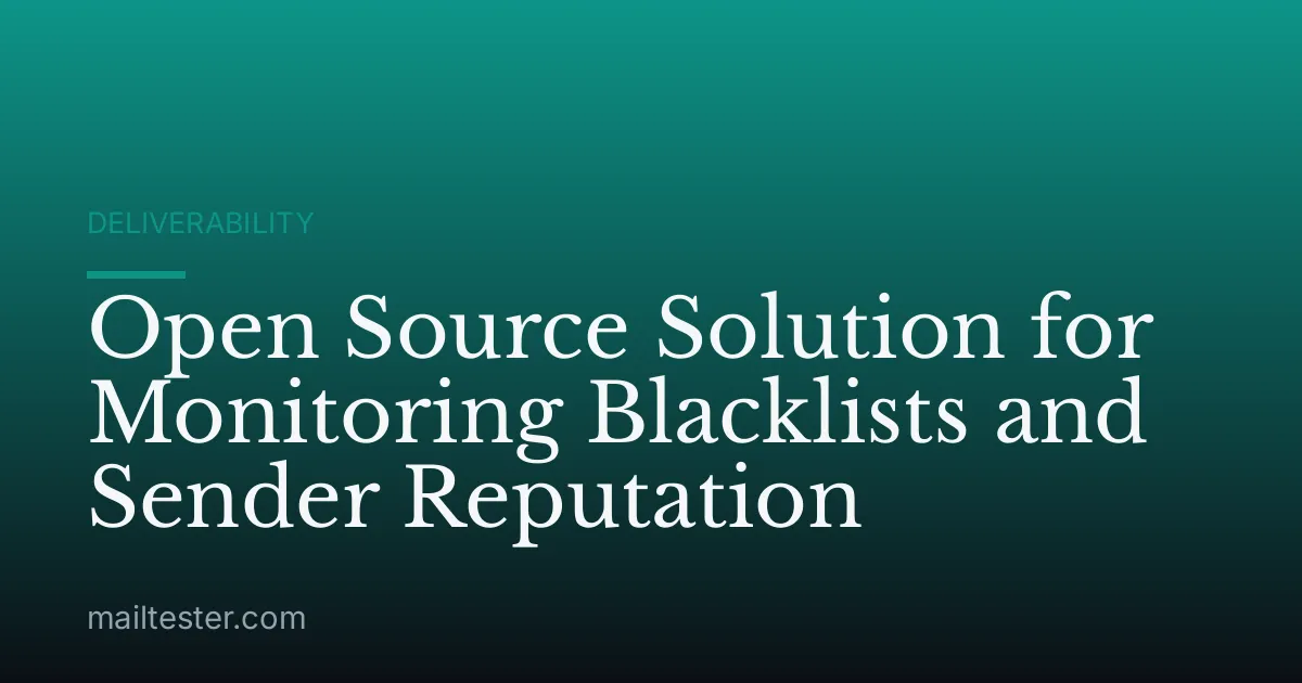 Open Source Solution for Monitoring Blacklists and Sender Reputation