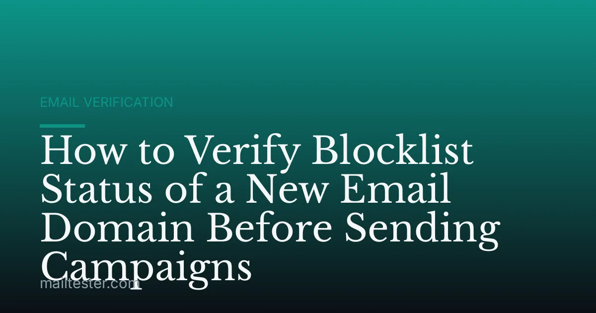 How to Verify Blocklist Status of a New Email Domain Before Sending Campaigns